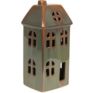 Clayre & Eef 6CE1797 Dekoracja Dom LED Zielona Porcelana 7x6x15 cm