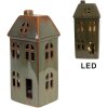 Clayre & Eef 6CE1797 Dekoracja Dom LED Zielona Porcelana 7x6x15 cm