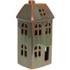 Clayre & Eef 6CE1797 Dekoracja Dom LED Zielona Porcelana 7x6x15 cm