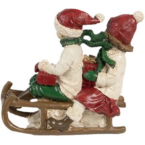 Clayre & Eef 6PR4182 Dekoracja dzieci na sankach 12x6x11 cm