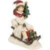 Clayre & Eef 6PR4183 Dekoracja Dziecko na sankach 10x6x12 cm