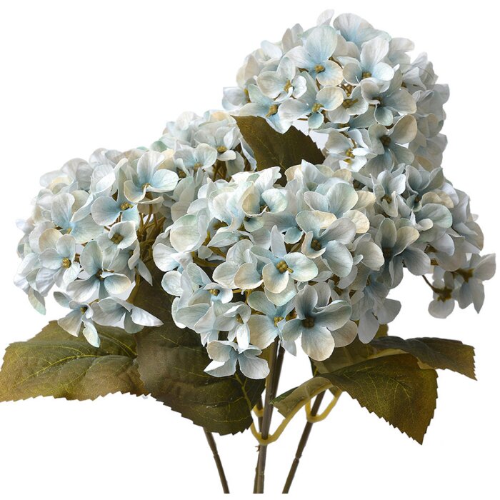Clayre & Eef 6PL0306 Sztuczny kwiat hortensja niebieskozielony 42 cm