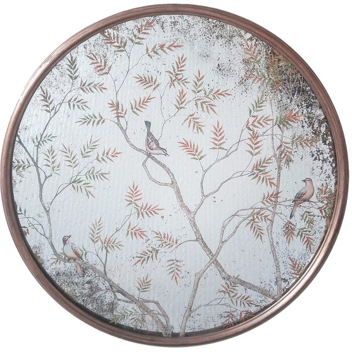 Clayre & Eef 52S315 Lustro w kolorze miedzi Ø 61x3 cm Okrągłe w stylu antycznym