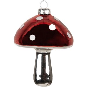 Clayre & Eef 6GL4646 Bombka choinkowa grzybek Ø 7x9 cm