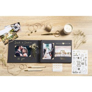 Exacompta 16801E Zestaw do scrapbookingu z albumem fotograficznym 32x22 cm SCRAP ADDICT Czarny