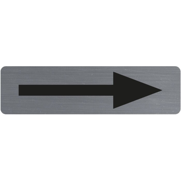 Exacompta znak informacyjny samoprzylepny strzałka 16,5x4,4 cm aluminium wygląd szary