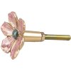 Clayre Eef Gałka do drzwi Kwiat Różowy Ø 4x3 cm Żelazo Metal Styl Botaniczny