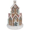 Clayre & Eef 6PR4308 Domek dekoracyjny z LED Ø 14x22 cm / 3xAAA