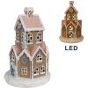 Clayre & Eef 6PR4308 Domek dekoracyjny z LED Ø 14x22 cm / 3xAAA