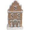 Clayre & Eef Domek z piernika z diodą LED 12x9x20 cm Polyresin Christmassy