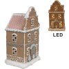 Clayre & Eef Domek z piernika z diodą LED 12x9x20 cm Polyresin Christmassy