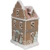 Clayre & Eef Domek z piernika z diodą LED 12x9x20 cm Polyresin Christmassy