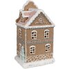Clayre & Eef Domek z piernika z diodą LED 12x9x20 cm Polyresin Christmassy
