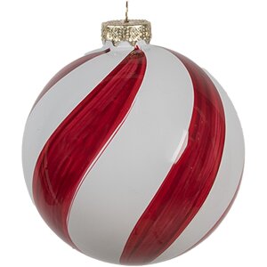 Clayre Eef bombka świąteczna Ø12cm czerwona biała...