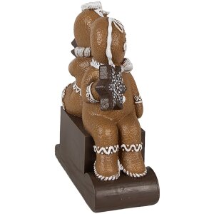 Clayre Eef Świąteczna figurka dekoracyjna piernikowy ludzik 11x4x13 cm brązowy