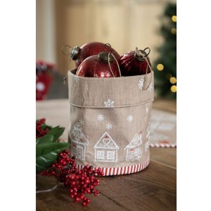 Clayre Eef GBB21 Poszewka na poduszkę Piernikowy Domek Brązowy Biały 40x40 cm Bawełna Country House