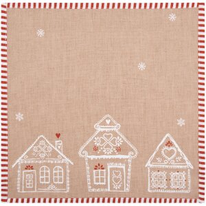 Clayre Eef zestaw 6 serwetek domek z piernika 40x40 cm bawełna styl country