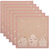 Clayre Eef zestaw 6 serwetek domek z piernika 40x40 cm bawełna styl country