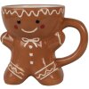Clayre & Eef Kubek Piernikowy ludzik 325 ml Brązowy kubek ceramiczny Boże Narodzenie