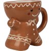 Clayre & Eef Kubek Piernikowy ludzik 325 ml Brązowy kubek ceramiczny Boże Narodzenie