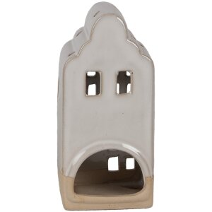 Clayre & Eef Pojemnik na podgrzewacze Dom Beżowy Ceramiczny 7x6x14 cm Styl Country