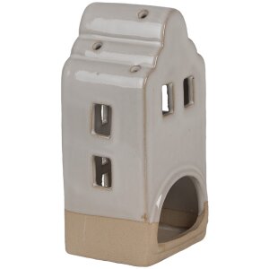 Clayre & Eef Pojemnik na podgrzewacze Dom Beżowy Ceramiczny 7x6x14 cm Styl Country