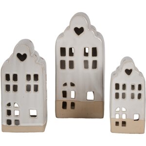 Clayre & Eef 6CE1790 Porcelanowy podgrzewacz do herbaty House Beige 9x8x18 cm Country Style