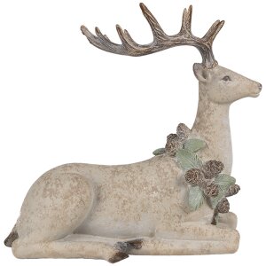 Clayre Eef figurka dekoracyjna jeleń brązowy 31x16x29 cm polyresin styl country