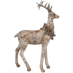 Clayre Eef Zestaw figurek dekoracyjnych 2 jelenie brązowy polyresin 20/12 cm styl wiejski