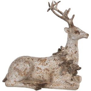 Clayre Eef Zestaw figurek dekoracyjnych 2 jelenie brązowy polyresin 20/12 cm styl wiejski