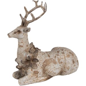 Clayre Eef Zestaw figurek dekoracyjnych 2 jelenie brązowy polyresin 20/12 cm styl wiejski