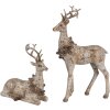 Clayre Eef Zestaw figurek dekoracyjnych 2 jelenie brązowy polyresin 20/12 cm styl wiejski