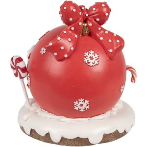 Clayre Eef 6PR4340 Domek z piernika LED czerwony Polyresin Country Style Christmas