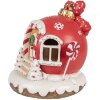 Clayre Eef 6PR4340 Domek z piernika LED czerwony Polyresin Country Style Christmas