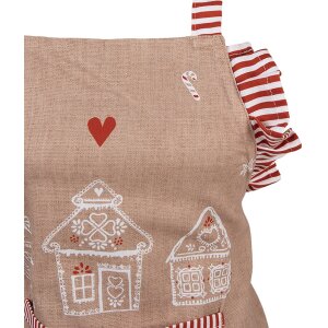 Clayre Eef fartuch kuchenny dla dzieci domek z piernika 48x56 cm bawełna styl country