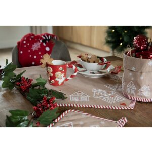 Clayre Eef fartuch kuchenny dla dzieci domek z piernika 48x56 cm bawełna styl country