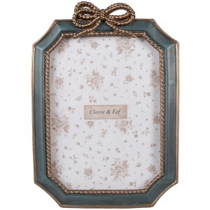 Clayre & Eef 2F1164 Ramka na zdjęcia Zielona 16x2x22 cm 13x18 cm Plastikowe szkło