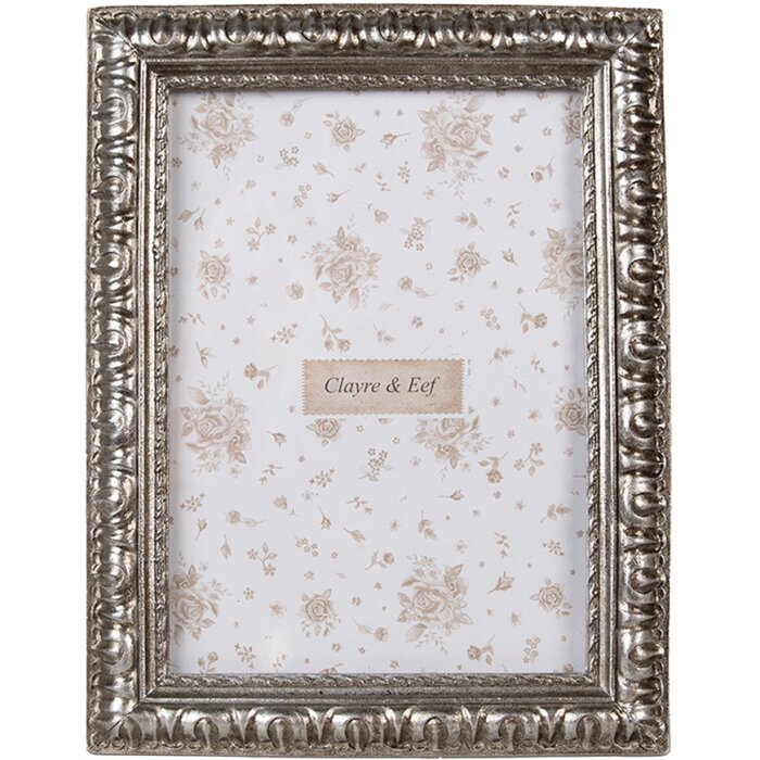 Clayre & Eef 2F1172 Ramka na zdjęcia srebrna 17x2x22 cm / 13x18 cm styl boho