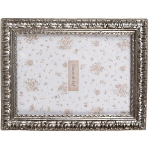 Clayre & Eef 2F1172 Ramka na zdjęcia srebrna 17x2x22 cm / 13x18 cm styl boho