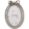Clayre & Eef 2F1177 Ramka na zdjęcia srebrna owalna 13x3x19 cm na zdjęcie 10x15 cm