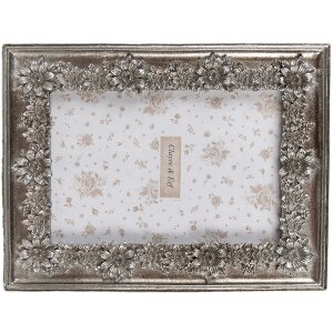 Clayre & Eef 2F1181 Ramka na zdjęcia srebrna 15x2x20 cm 10x15 cm Vintage Design