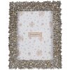 Clayre & Eef 2F1183 Ramka na zdjęcia w kolorze srebrnym 18x2x23 cm w stylu retro z motywem kwiatowym