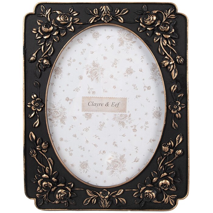 Clayre & Eef 2F1184 Ramka na zdjęcia Black Vintage 13x18 cm 17x2x22 cm