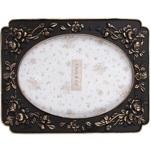 Clayre & Eef 2F1184 Ramka na zdjęcia Black Vintage 13x18 cm 17x2x22 cm