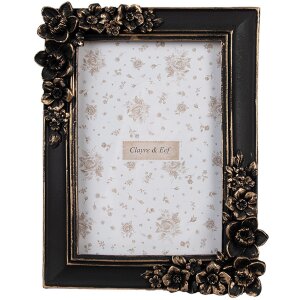 Clayre & Eef 2F1186 Ramka na zdjęcia czarna 15x2x20 cm styl vintage boho