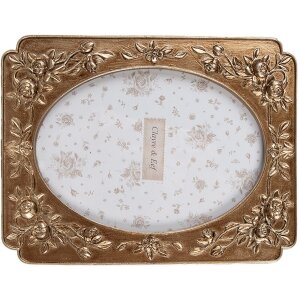 Clayre & Eef 2F1190 Ramka na zdjęcia złota 17x2x22 cm 10x15 cm styl vintage
