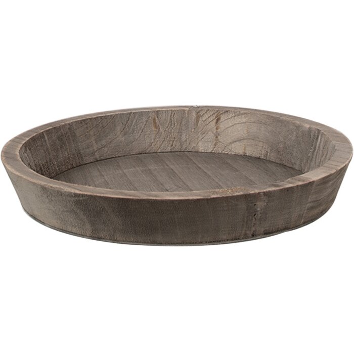 Miska dekoracyjna Clayre & Eef Drewno Ø 27x4 cm Brązowy Styl Boho Rustykalny