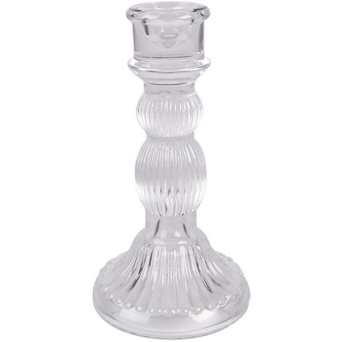 Clayre & Eef 6GL4909 Świecznik z przezroczystego szkła Ø 8x15 cm