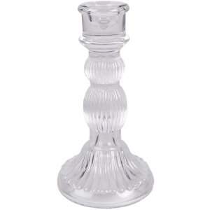 Clayre & Eef 6GL4909 Świecznik z przezroczystego szkła Ø 8x15 cm