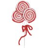 Clayre & Eef 65854 Dekoracja Lizak 15x1x30 cm czerwony biały plastik
